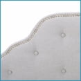 thumbnail image 5 of Twin Size Solid Wood Headboard with Adjustable Height, Durable Metal Legs, Button Tufted Linen-Like Fabric & Nailhead Trim for Bedroom, 5 of 10