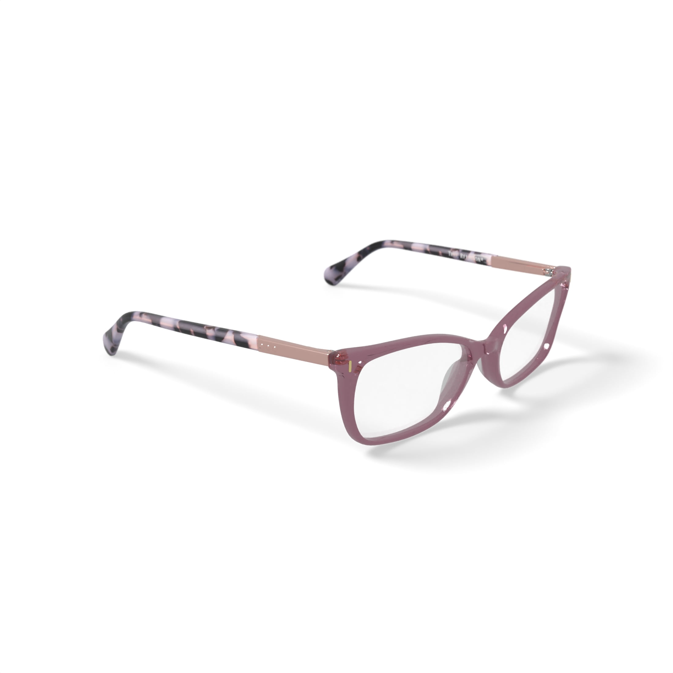 True Religion Women's T024 Rectangular Prescription Eyeglasses with Case, Crystal Pink