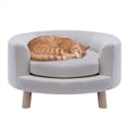 thumbnail image 3 of Critter Sitters 28 in. Elegant White Faux-Velvet Circular Pet Bed, 3 of 11