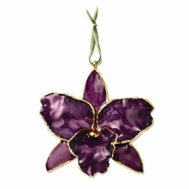 Diamond2Deal - Lacquer Dipped Purple Cattleya Orchid Ornament - Walmart ...