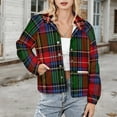 thumbnail image 3 of Jackets for Women Winter Coat Jackets Flannel Stand Collar Jacket(Red And Black Tartan Plaid,Size:S-4XL), 3 of 7