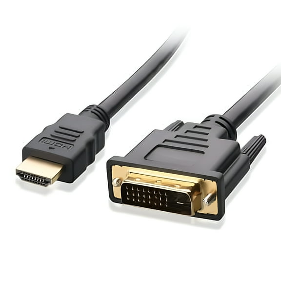HDMI to DVI Adapter HDMI to DVI Cable by Insten HDMI to DVI Adapter Cable HDMI to DVI D 24 1 Male Gold Adapter Cord 5FT