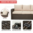 thumbnail image 5 of 6 Pieces Patio Furniture Sets, HOMREST Outdoor Sectional Chair Sofa Cushioned with Coffee Table, Brown, 5 of 7