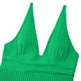 thumbnail image 6 of Women's One Piece Swimsuit Fashion Deep V Neck Adjustable Straps Bathing Suit Low Back Beach Swimwear (L, Green), 6 of 6