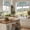 Colorful, variant on Sage Green Floral Valance for Windows, 52x18 Inch Rod Pocket Fabric Kitchen Curtain, Vintage Botanical Pattern Drape for Bathroom Living Room, Single Panel
