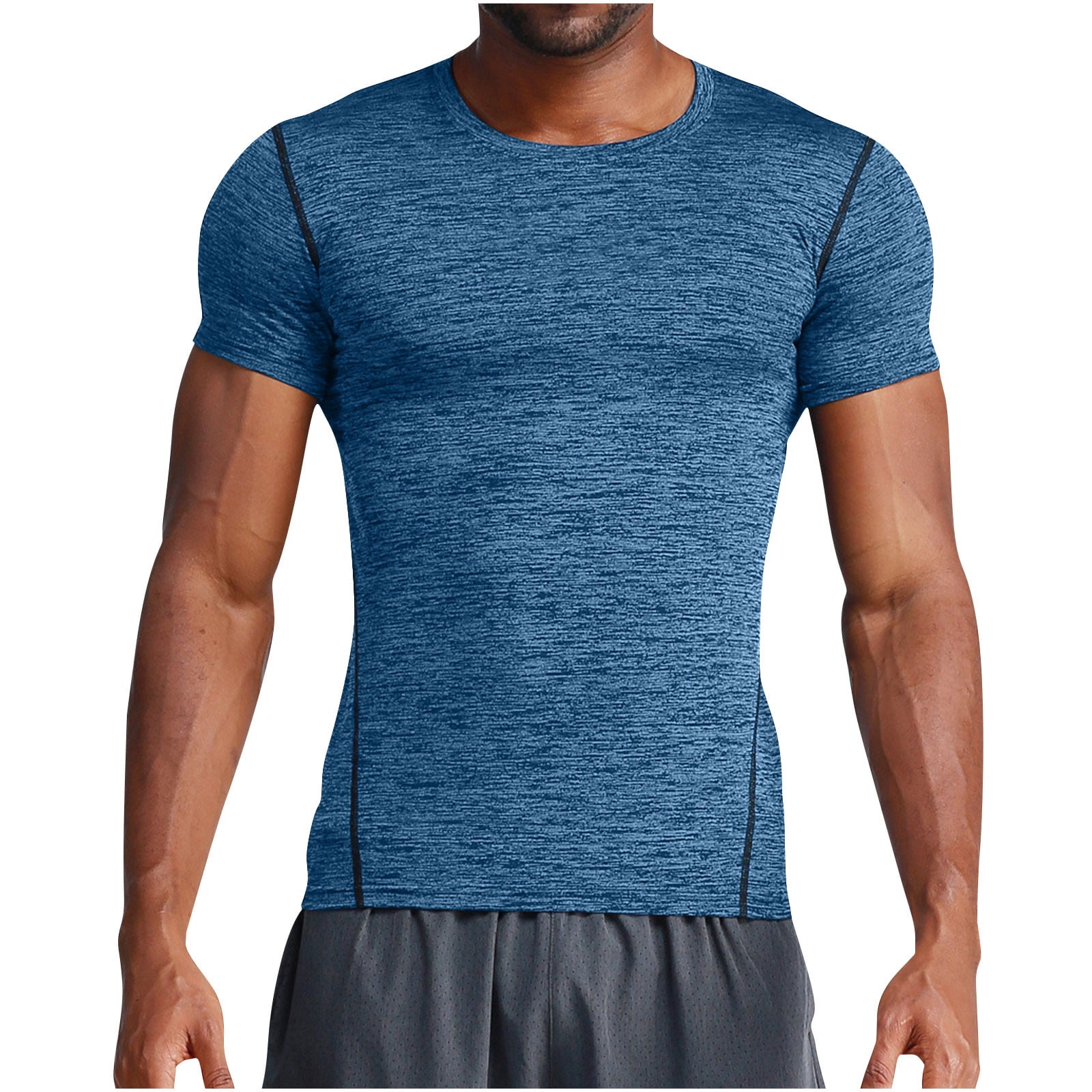 Mens Shirts Sale Clearance! Mens Compression Shirt Solid Color