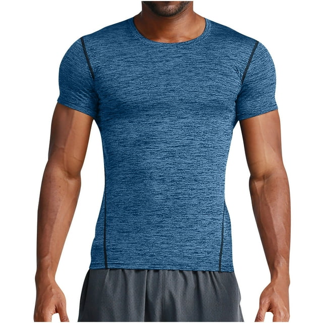 pstuiky Mangas cortas para hombre, Camisas deportivas de manga corta con cuello redondo y secado rápido para hombre ropa de hombre m