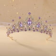 thumbnail image 2 of Nvzi-c Wedding Tiara for Bride Princess Tiara Headband Bridal Crown,Crystal Rhinestone Hair Jewelry Decor for Queen Bride Birthday Prom Wedding Pageant Halloween Costume Party(Purple), 2 of 2