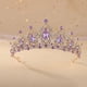 thumbnail image 4 of Zhuge Tiara de boda para novia, diadema de princesa, corona de novia, joyería para el cabello con diamantes de imitación de cristal, decoración para novia, cumpleaños, graduación, boda (rosa oscuro), 4 of 4