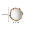 thumbnail image 5 of Benjara Mirror with Spherical Beads Accent and Wooden Frame, Brown, 5 of 5