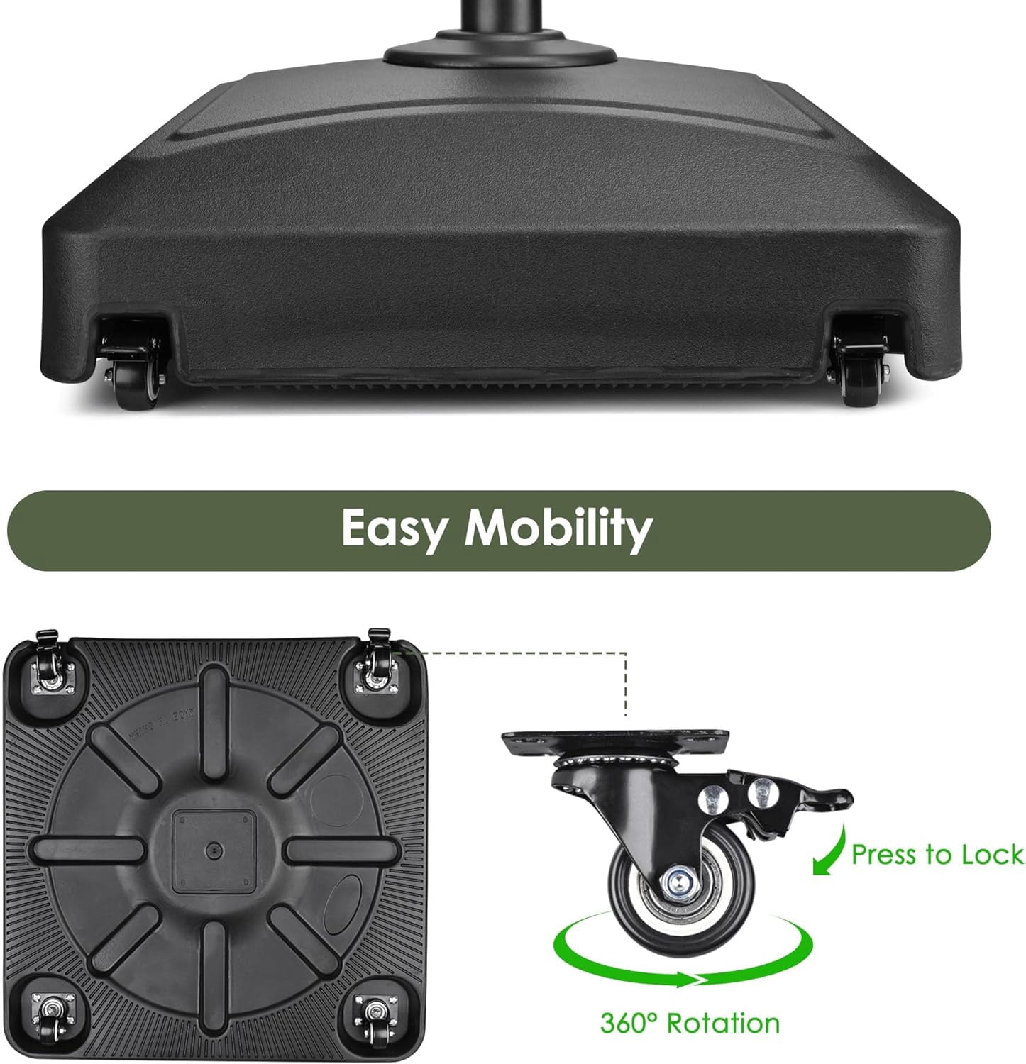 Outdoor Umbrella Weight with Wheels 88-143 lbs