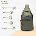 thumbnail image 6 of SLYNSHome Men's Waterproofing Nylon Chest Bag - Stylish Front Pack - Large Capacity Multi-Layer Crossbody Bag, 6 of 8