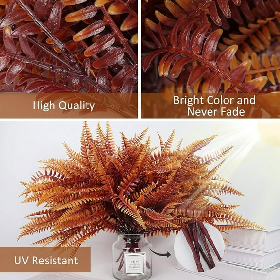 Artificial Fall Fern Grass Outdoor Decoration Realistic Green Plastic Plants for Garden Porch Fence DIY Home Festival Wedding Decor 35cm