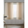 thumbnail image 5 of Brown Gradient Sheer Curtains 63 Inch Long 2 Panels, Abstract Modern Ombre Color Light Filtering Rod Pocket Semi Sheer Curtains, Sheer Voile Drapes for Living Room Bedroom, 52"x63", 5 of 5