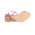 thumbnail image 6 of BLISSFUL STEP Women's Open Toe Sandal Glitter Crisscross Strap Block Heel Prom Sandals Purple 8.5, 6 of 8