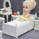 thumbnail image 2 of Mueble de casa de muñecas en miniatura, cama blanca de madera con almacenamiento, 2 of 3
