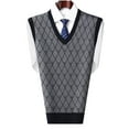 thumbnail image 2 of JIKNTTR Men's V Neck Sweater Vest Fall Winter Casual Fashion Knitted Sweater Sleeveless Pullover Knitwear Vest Leisure Vest Knitwear, 2 of 4