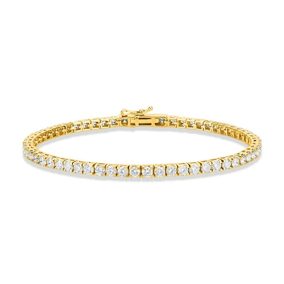 ARAIYA FINE JEWELRY 14K Yellow Gold Lab Grown Diamond Tennis Bracelet (7 cttw, E-F Color, VS1 Clarity), 7" for Women