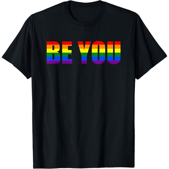 Be You LGBT Flag Gay Pride Month Transgender T-Shirt men and women can wear, black, white, gifts