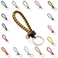 thumbnail image 5 of Nvzi 5 llaveros de cuero trenzado, aptos para todo tipo de coches, llaveros para hombre y mujer (negro y rojo)., 5 of 5