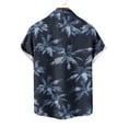 thumbnail image 6 of Zylanna Men's Casual Button Down Shirts with Pockets, Short Sleeve Collared Hawaiian Print Breathable Summer Beach Shirts for Men Navy, 6 of 6