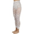 thumbnail image 3 of ToBeInStyle Women's Footless Floral Lace Fishnet Tights - White - One Size, 3 of 7