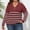 Wine, variant on Women's Plus Size Half Zip Striped O Ring Knit Sweater Long Sleeve Collared Relaxed Fit Pullover Top for Fall Winter