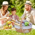 thumbnail image 4 of Wicker Storage with Gingham and Lace Trim Crochet Design Ideal for Home Picnic Use and Giving, 4 of 6
