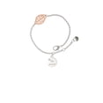 thumbnail image 2 of Delight Jewelry Silvertone Te Amo Disc - Rose Goldtone Leaf Delicate Bracelet, 6.25+1.75", 2 of 4