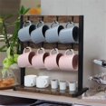 thumbnail image 1 of Vintage Wood Coffee Mug Holder Stand 2 Tier Countertop Mug Tree Holder Rack Base Coffee Mug Holder Stand, 1 of 1