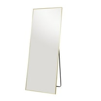 CosmoLiving by Cosmopolitan 26" x 65" Gold Metal Floor Mirror with Stand