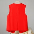 thumbnail image 5 of DondPO Womens Vest Women's Autumn and Winter Vest Small Waistcoat Suit Waistcoat Women's Outerwear Vests Vest Women Trendy Red S, 5 of 6
