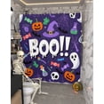 thumbnail image 5 of Halloween Shower Curtain Set ，Waterproof Fabric Shower Curtains Ghost Pumpkin Skull Candy Purple Theme Shower Curtains for Bathroom,Bathroom Decor 54x"78", 5 of 6
