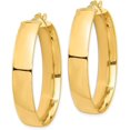 thumbnail image 2 of 14k Yellow Gold High Polished 7.2mm Hoop Earrings, 2 of 6