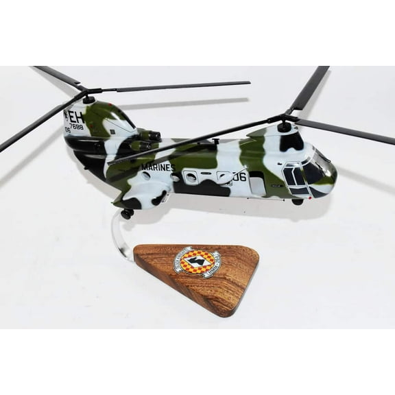 HMM-264 Black Knights (1980s) CH-46 Model, , 1/38 (14") Scale, Mahogany, Phrog