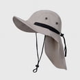 thumbnail image 6 of Unisex Bucket Hat Neck Cover Flap Sun Wide Brim Peaked Solid Outdoor Sun Cap, 6 of 12
