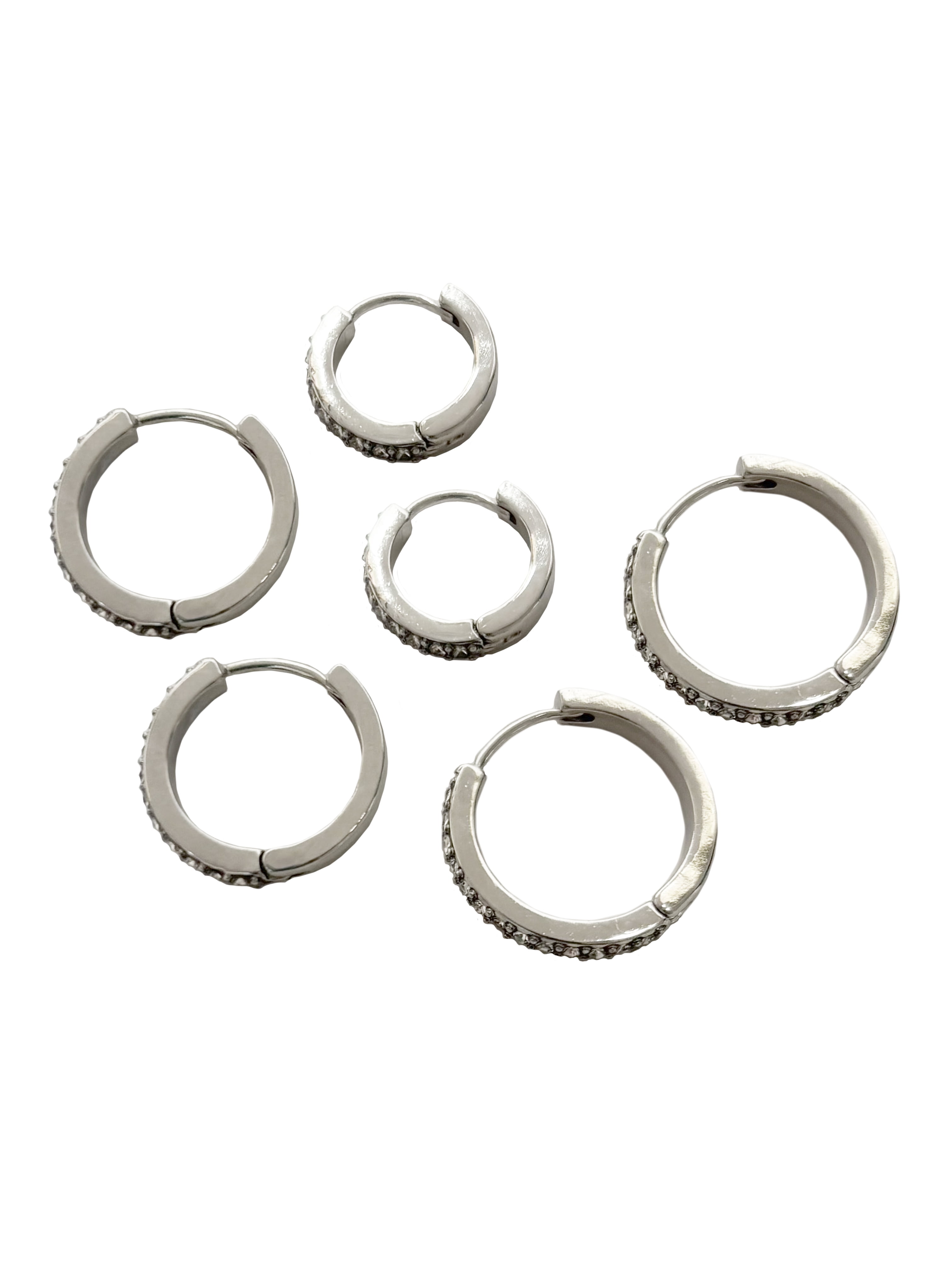 Time and Tru Hoop Earrings, Silvertone, 14mmx17mmx20mm, 3