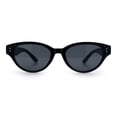 thumbnail image 3 of Womens Retro Hipster Cat Eye Horn Rim Plastic Fashion Sunglasses All Black, 3 of 8