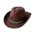 thumbnail image 2 of Cowboy Hat Men - Western Cowboy Hat For Men And Women Stylish Wide Brim Hat With Beaded Band Classic Hat For Outdoor Country Fashion,Coffee,One Size, 2 of 3