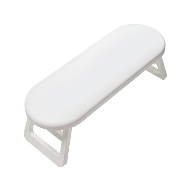 Reposabrazos para uñas, almohada para manos, antideslizante, plegable, para herramientas de manicura y pedicura. blanco
