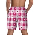 thumbnail image 4 of Fotbe Plaid Heart Men’s Swim Trunks Quick Dry Swim Shorts Board Shorts with Mesh Lining-3X-Large, 4 of 9