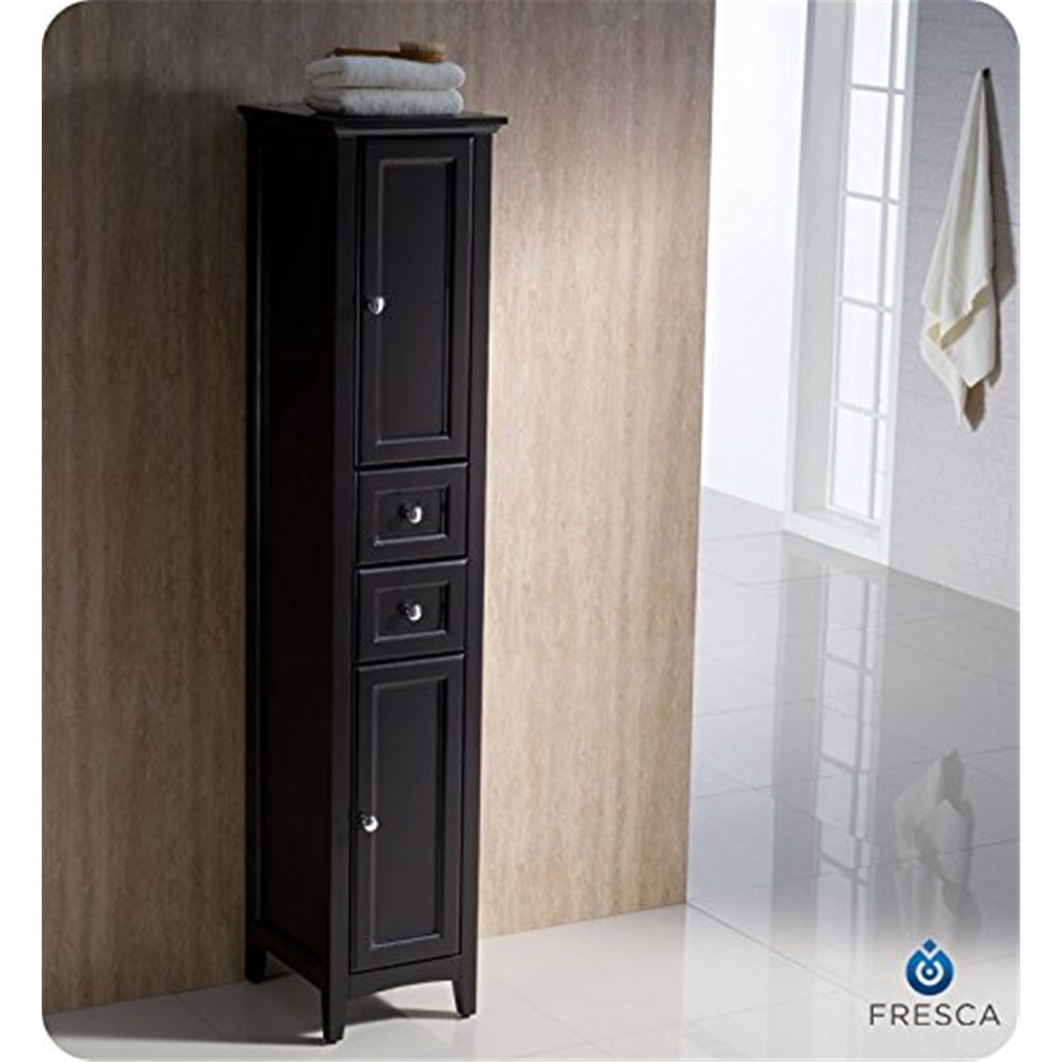 Espresso Tall Bathroom Cabinet – Everything Bathroom