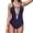 Navy, variant on One Piece Swimsuit for Women Plunge Deep V Neck Bathing Suit