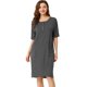 thumbnail image 3 of Camisa de dormir elegante frontal con botones de mangas cortas para mujer con camisón de dormir con bolsillos Gris S, 3 of 6