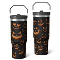 thumbnail image 2 of 1pc Halloween Pumpkin Face 30oz Tumbler with Straw & Handle - Insulated Stainless Steel Cup | Holiday Gift for Man Women (Christmas, Valentine's, Birthday), 2 of 7