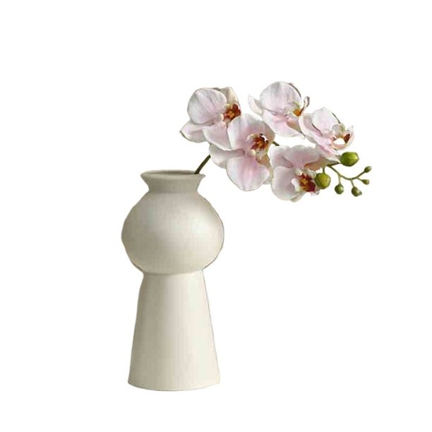 Flores artificiales de Phalaenopsis rosadas individuales, arreglos florales decorativos for sala de estar.