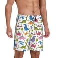 thumbnail image 2 of Balery Cute Dinosaur Pantalones cortos de pijama de punto de algodón para hombre con cinturilla y bolsillos-Small, 2 of 6