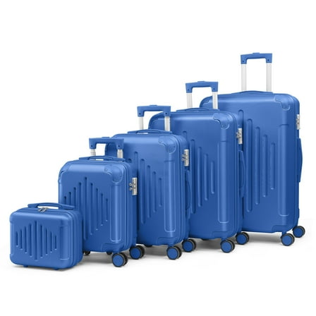 SSyao 5-Piece Luggage Set 12in 16in 20in 24in 28in Suitcases w/Spinner Wheels Travel