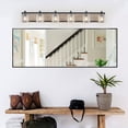 thumbnail image 4 of 6-Light Farmhouse Bathroom Vanity Light, 48.5 Inch Rustic Wall Sconce with Wood Finish and Bubble Glass, 4 of 11