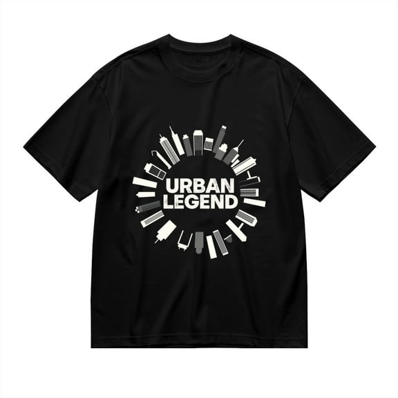 Black T Shirts for Men, Urban Legend, City Skyline Print 1 Mens Graphic Tees, 24816365,S